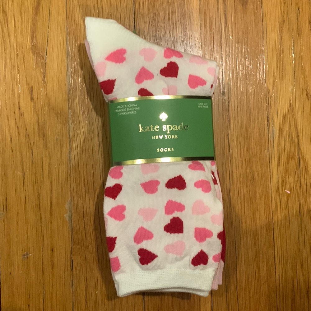 NWT Kate Spade Women's 3 Pack Crew Socks, Size 4-10